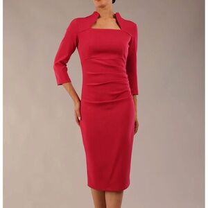 Nora Gardner Diva Catwalk Plaza Dress Size XL Scarlet Red High Collar NWT